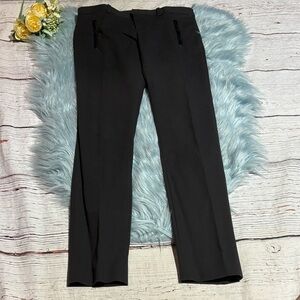 Club Monaco Faux Leather Trim Charcoal Trousers sz 2